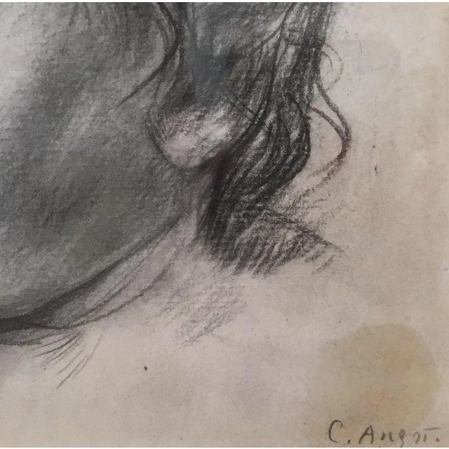 Carl Albert Angst, Portrait d'Enfant, Pencil on Paper, Framed For Sale - Image 3 of 9