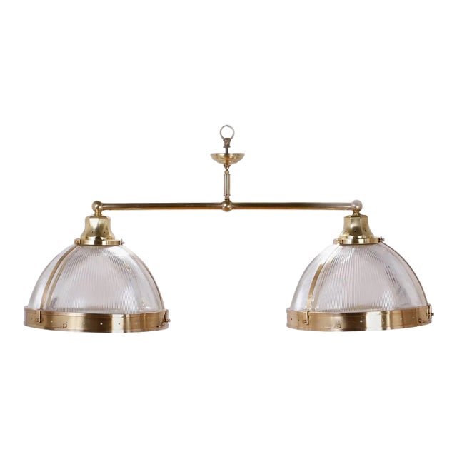 Mid-Century Modern Double Dome Chandelier or Pendant Light For Sale