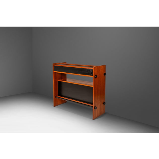 Set of Two (2) Danish Mid-Century Modern Minimalist Two Tone Dry Bars / Room Dividers in Teak, Denmark, C. 1970s For Sale - Image 9 of 12