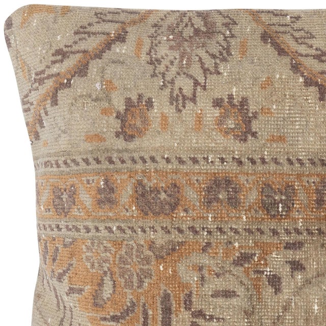 Traditional 16"x16" Vintage Handmade Rug Cushion Cover. Wool Pillowcase. Throw Pillow Cover For Sale - Image 3 of 4