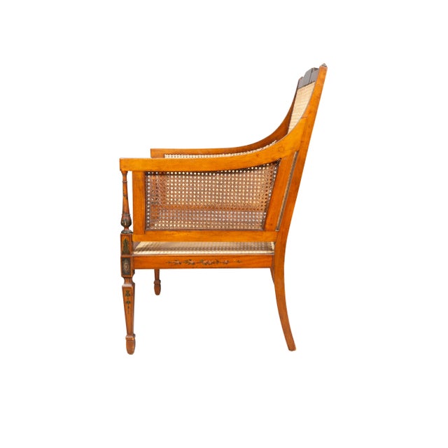 Edwardian Satinwood and Painted Armchair For Sale - Image 4 of 12