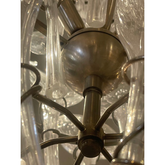 Transparent Mid-Century Modern Italian Hand-Blown Murano Glass Chandelier For Sale - Image 8 of 12