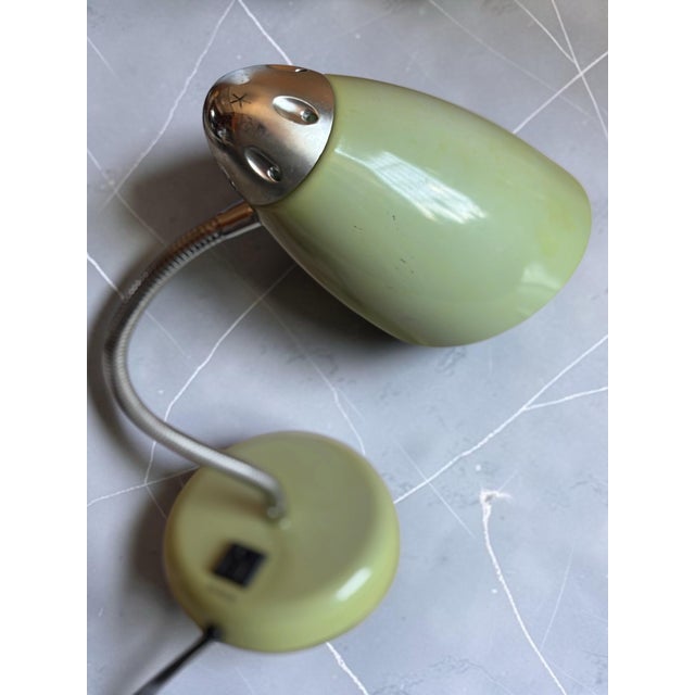 Lime Vintage Mid-Century Modern Lime Green and Chrome Gooseneck Desk Lamp For Sale - Image 8 of 10