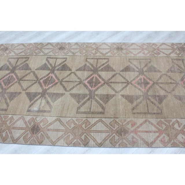 Brown Brown Hand Knotted Vintage Turkish - 61" X 149" For Sale - Image 8 of 10
