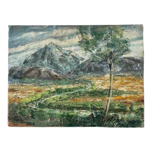Vintage Landscape Painting by Vee Alexander