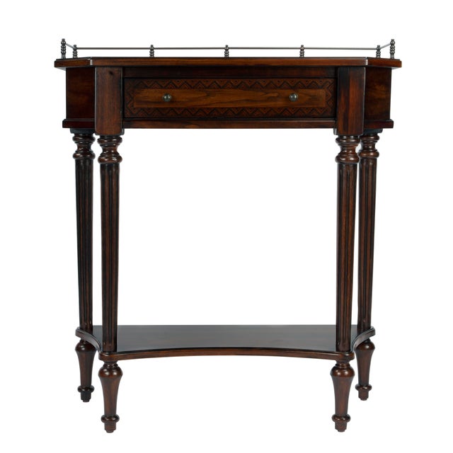 Coffee Charleston 1 Drawer Console Table, Dark Brown For Sale - Image 8 of 12