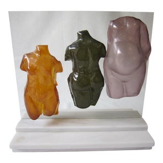 Art Glass Sculpture Female Form For Sale