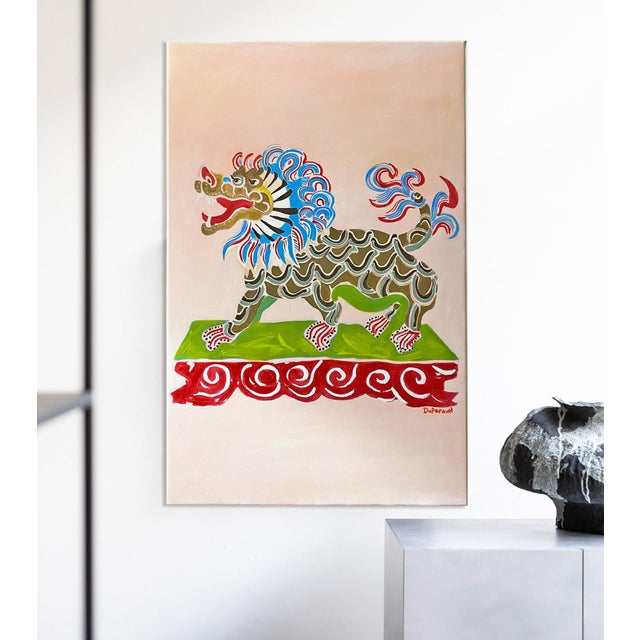 Artist: Tatiana Duperault Medium: Acrylic on canvas Size: 18" x 28" Style: Chinoiserie Asian Decor, modern classic Comes...