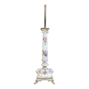 1890 Potschappel Dresden Porcelain Lamp by Carl Thieme