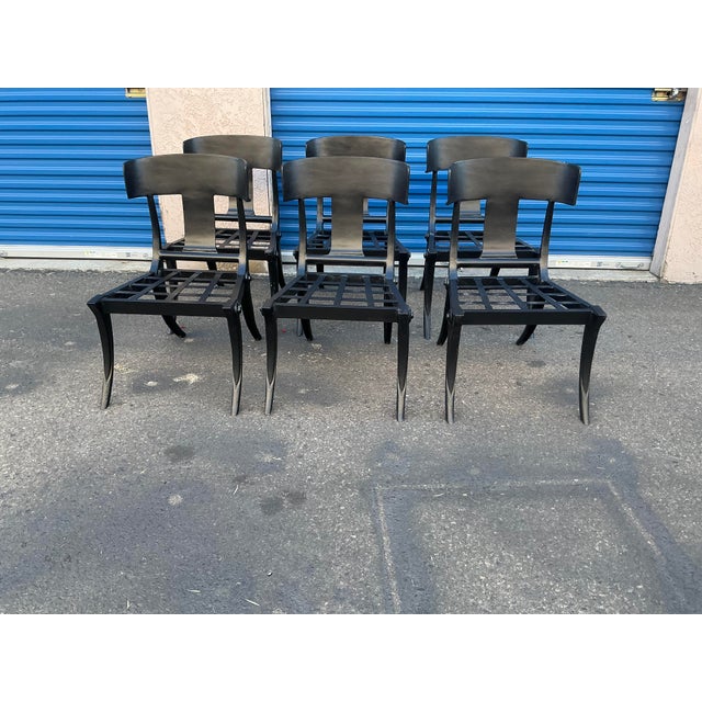 1980s Modern Mid-Century Style Klismos Patio Dining Chairs -6 For Sale - Image 5 of 13