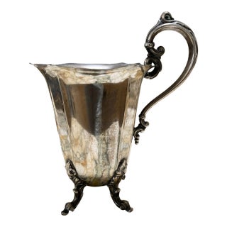19th Century Silver Plated Brass Vase Pitcher For Sale