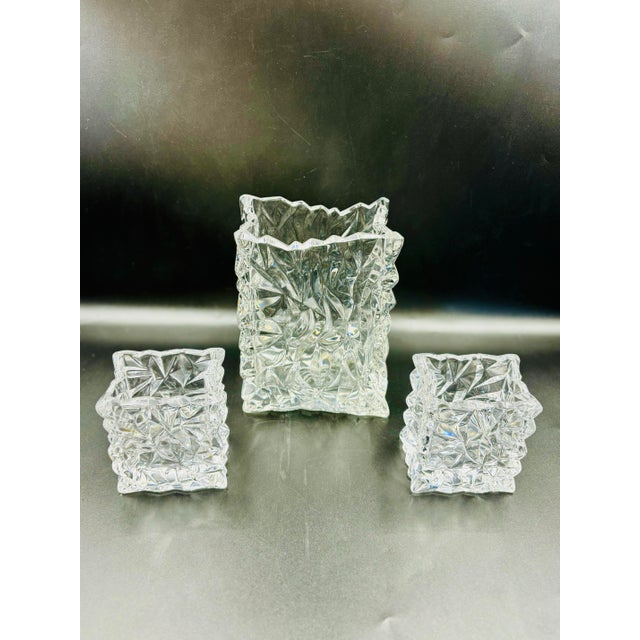 Transparent Rosenthal Crystal Paper Bag Collection Vases - 3 Piece Set For Sale - Image 8 of 12