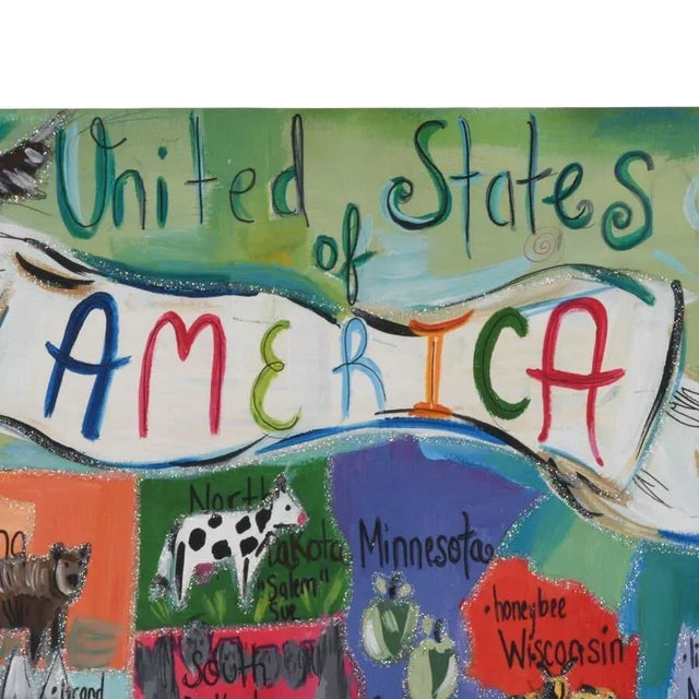 Celebrate the beauty and diversity of the United States with Liesl Long's Mixed Media "United States Map" Canvas Art...