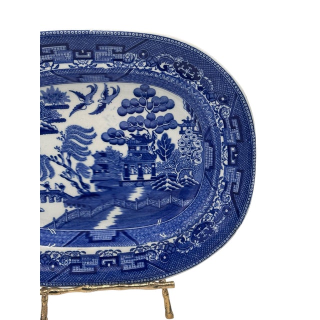 Early 20th Century Wedgwood & Co. Blue Willow Transferware Platter For Sale - Image 4 of 12