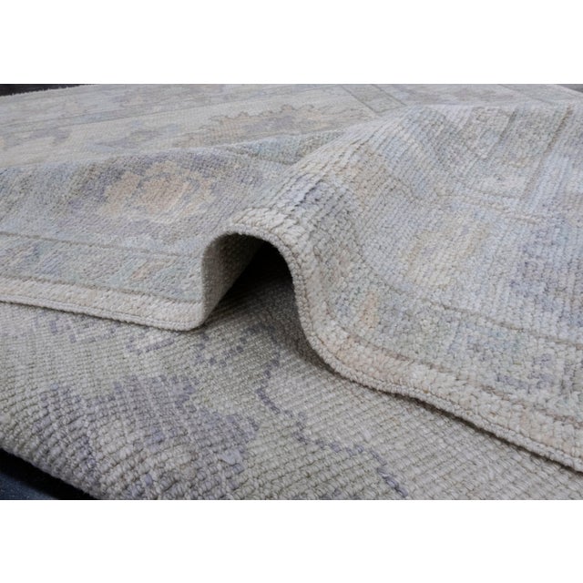 Blue Turkish Oushak Rug 4' x 5'10" For Sale - Image 8 of 8
