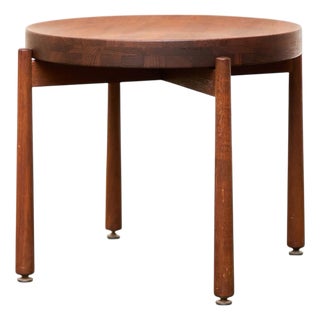 Mid 20th Century Flip Top Teak Side Table For Sale