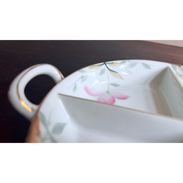 Antique, Early 20th Century Noritake Japan Azalea porcelain four-divider fruit and nut bowl. Porcelain with classic...