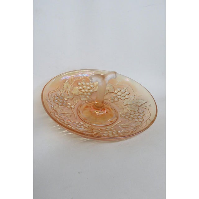 Early 20th Century Early 20th Century Imperial Glass Harvest Grape and Leaf Marigold Carnival Glass Handled Tray For Sale - Image 5 of 17