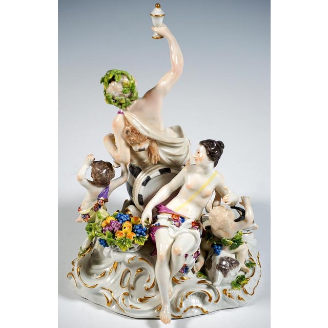 Porcelain Bacchanal with Wine Barrel by Kaendler & Meyer for Meissen, 1760 For Sale - Image 6 of 11
