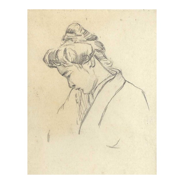 1907 Drawing of a Japanese Lady For Sale