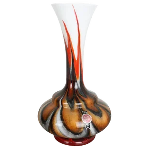Large Vintage Pop Art Opaline Florence Glass Vase, Italy