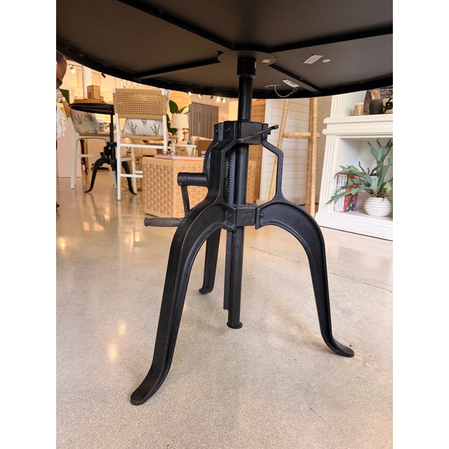 Farmhouse Jamie Young Black Iron Dining Table With Adjustable Height For Sale - Image 3 of 7