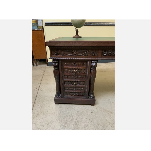 Antique Neo-Renaissance Desk, 1880 For Sale - Image 3 of 16