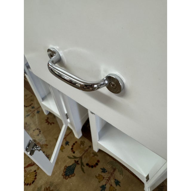 Elegant Furniture Madison Avenue Marble Top Glass Door Cabinets, Pair For Sale - Image 10 of 15