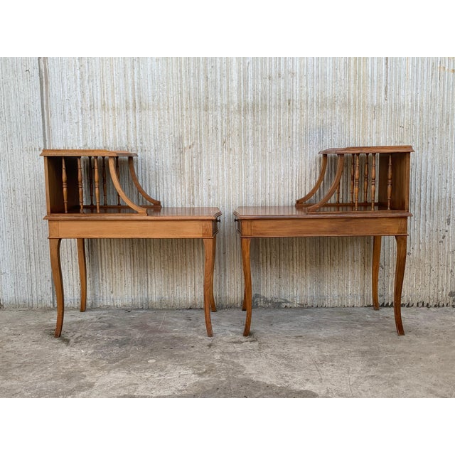 Pair of Early 20th Century Louis XV Walnut Nightstands Bedside Tables For Sale - Image 18 of 18