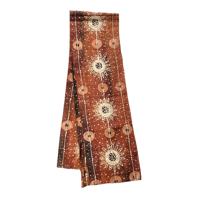 Vintage Indonesian Earth Tone Batik Bark Cloth Textile, 5 Yards For Sale