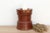 Antique carved solid teak kitchen rice grinder carved from a single log of wood. It has a lovely turned design and wears...
