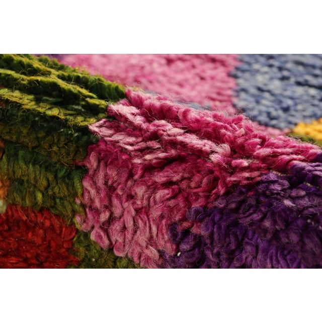 Textile Vintage Tulu Rug With Colorful Geometric Diamond Patterns, From Rug & Kilim For Sale - Image 7 of 8