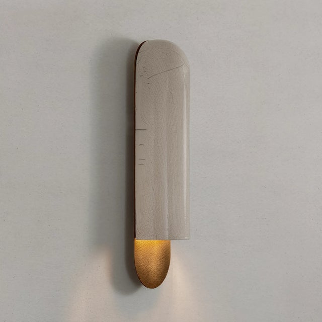 Japanese Emmanuelle Simon Raku-Yaki Sconce For Sale - Image 3 of 6