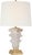 Transitional Thomas O'Brien by Visual Comfort Signature Luxor Medium Table Lamp in Alabaster and Hand-Rubbed Antique Brass with Linen Shade For Sale - Image 3 of 3