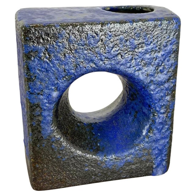 Brutalist Cubic Hole Pottery Vase from Piet Vest Ceramics, 1970s For Sale - Image 18 of 18