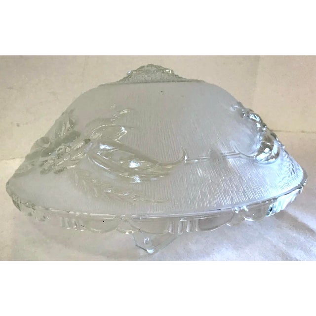 Vintage Frosted Glass Light Fixture Cover For Sale In Dallas - Image 6 of 6