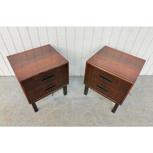 1970s Mid-Century Danish Modern Rosewood Nightstands - Set of 2 For Sale - Image 5 of 9