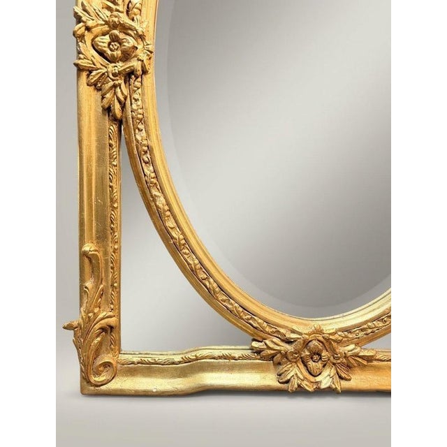 French-Style Gilt Section Mirror For Sale - Image 3 of 4