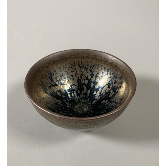 Stoneware bowl with a "hare fur" glaze. Jianyao. Song Dynasty style (960-1279) For Sale
