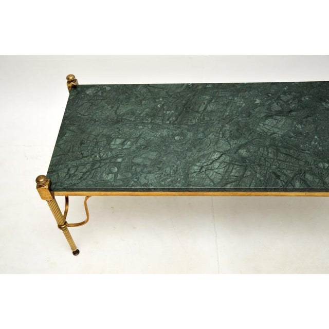 1960s Vintage French Brass and Marble Coffee Table, 1960s For Sale - Image 5 of 9