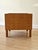 Elegant Danish modern planter / flower pot from the 1960s, crafted in oak veneer with an exceptional geometric parquet...