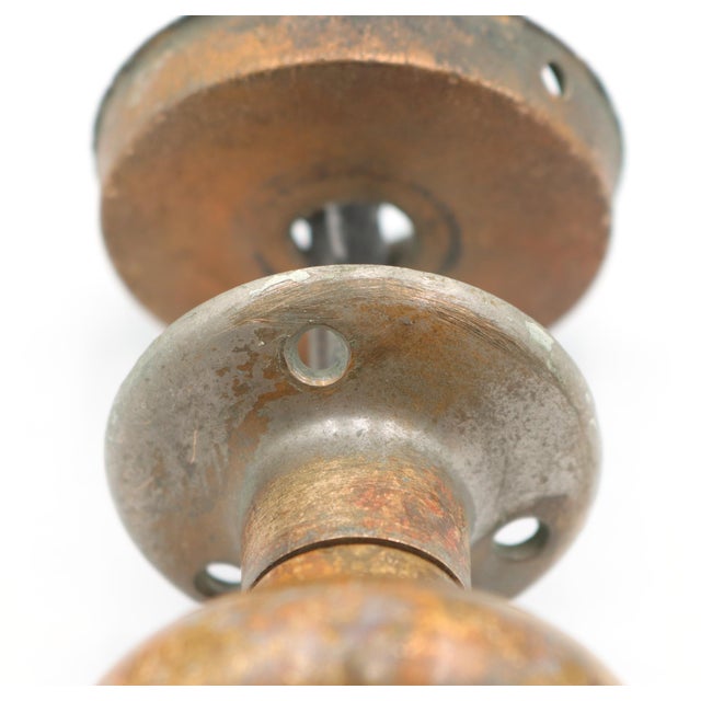 Traditional Vintage Bronze Door Knob Flush Mount Handle For Sale - Image 3 of 6