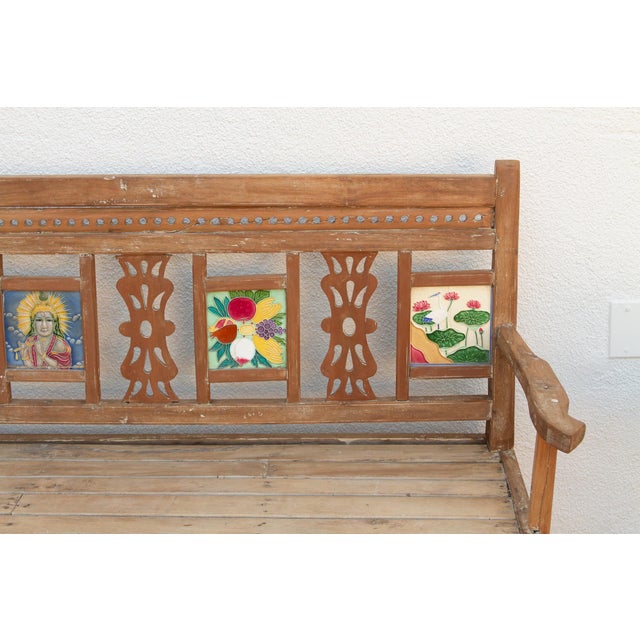 Antique Indian Raj Teak Bench For Sale - Image 11 of 14