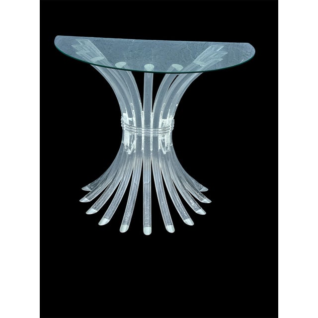 1970s Mid Century Modern Lucite Console Table For Sale - Image 4 of 5