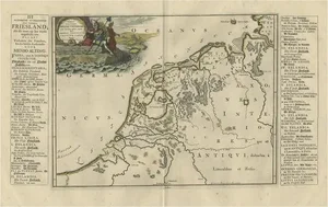 Antique Map of Friesland, 1718