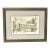 Mid-Century Americana Rustic Lithograph From Pencil Drawing, Covered Bridge Framed. For Sale