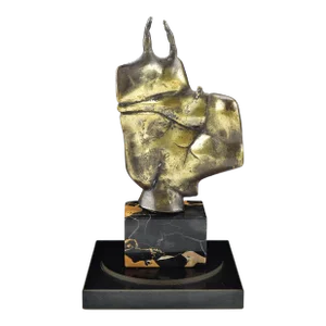 Vintage Surrealist Bronze Hand Sculpture Artist Signed