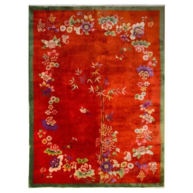 1920s Early 20th Century Chinese Art Deco "Four Seasons" Rug For Sale - Image 13 of 13