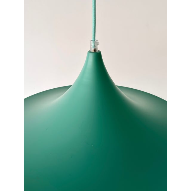 Metal Turquoise Semi-Pendant by Claus Bonderup & Torsten Thorup for Lyfa, Denmark, 1968 For Sale - Image 7 of 18