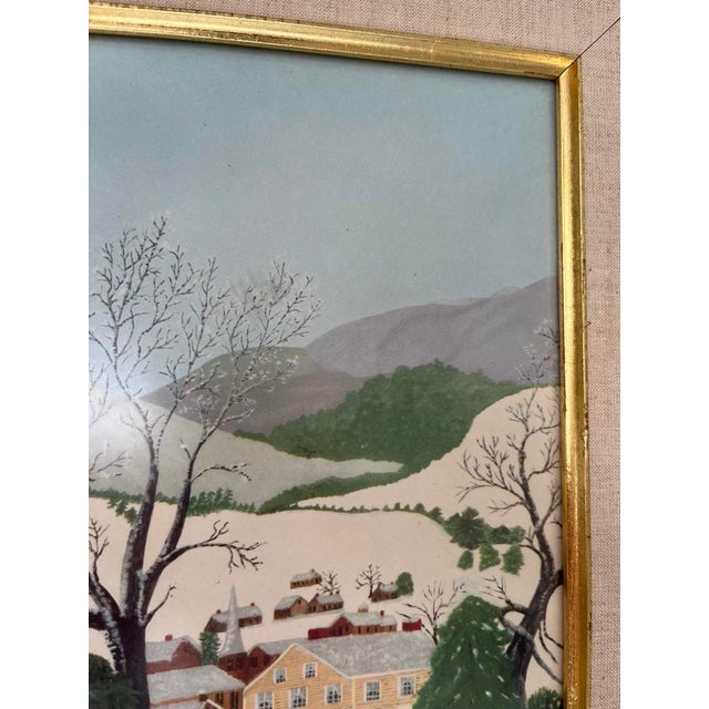 Vintage Framed Winter Scene Print For Sale - Image 4 of 8